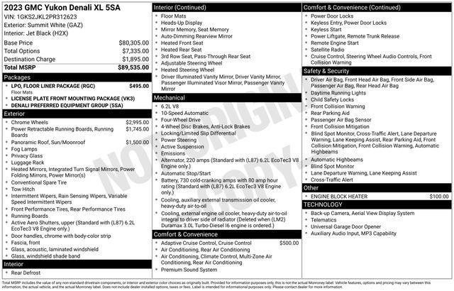 Used 2023 GMC Yukon XL Denali w/ LPO, Floor Liner Package image 66