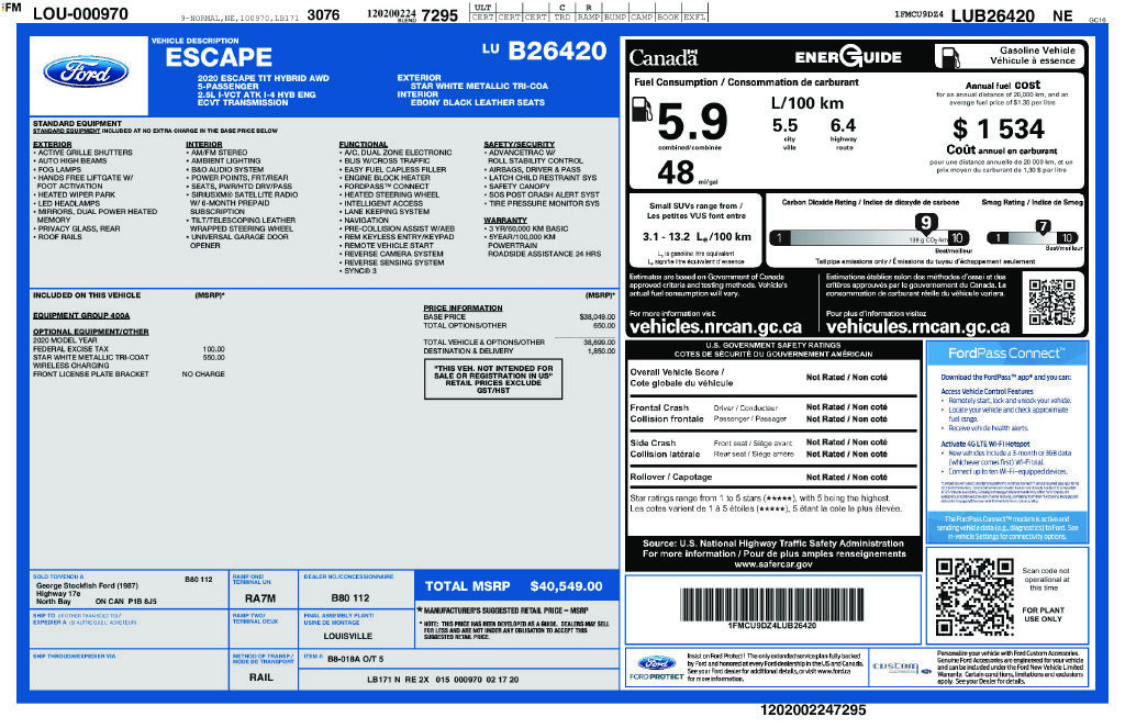 Certified 2020 Ford Escape Titanium AWD/4WD image 6