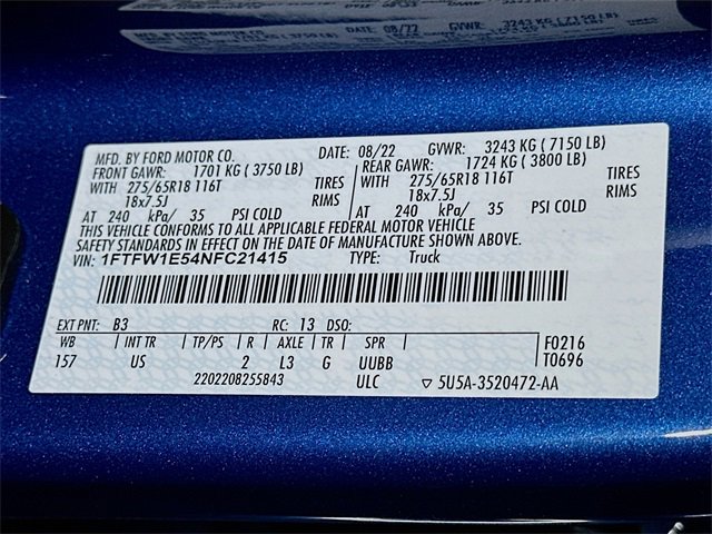 Certified 2022 Ford F150 XLT w/ Equipment Group 302A High image 24