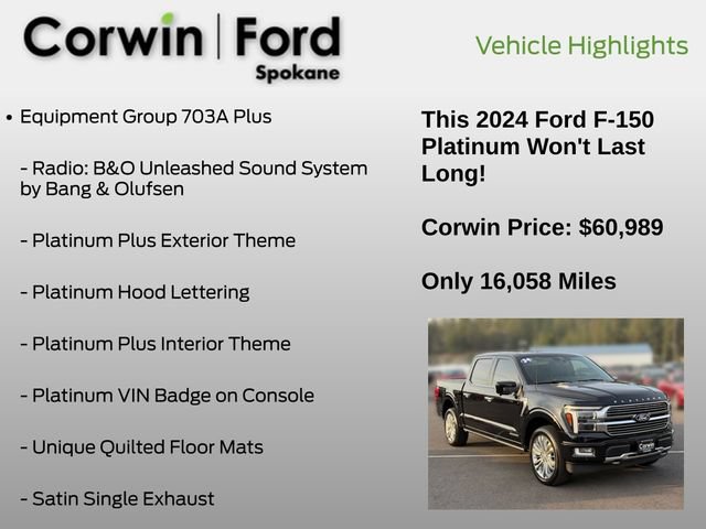 Certified 2024 Ford F150 Platinum w/ Equipment Group 703A Plus AWD/4WD image 13