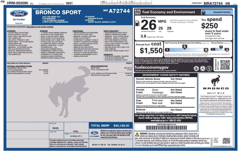 Certified 2021 Ford Bronco Sport Big Bend AWD/4WD image 5