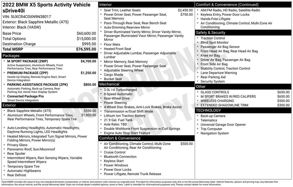 Used 2022 BMW X5 sDrive40i w/ M Sport Package RWD image 7