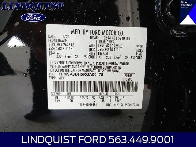 Certified 2024 Ford Explorer XLT w/ Equipment Group 202A AWD/4WD image 24