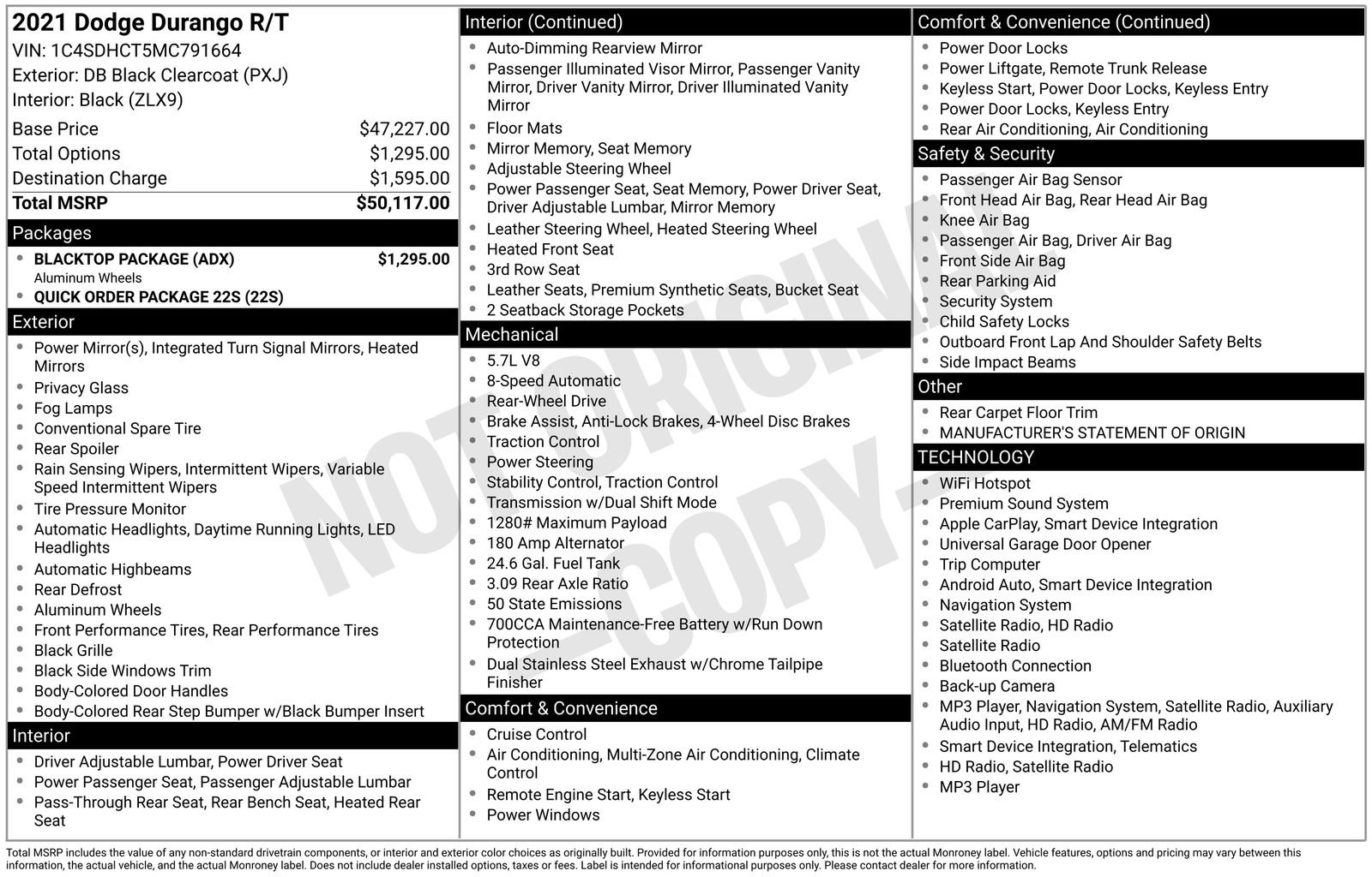 Used 2021 Dodge Durango R/T w/ Blacktop Package RWD image 14