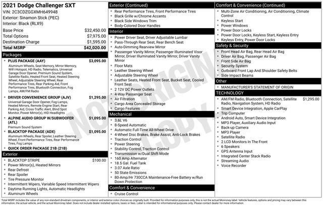 Used 2021 Dodge Challenger SXT w/ Plus Package AWD/4WD image 9