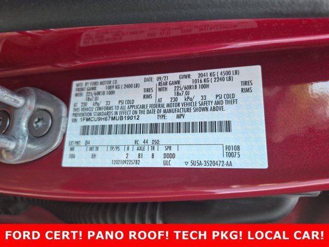 Certified 2021 Ford Escape SEL w/ Technology Package AWD/4WD image 33