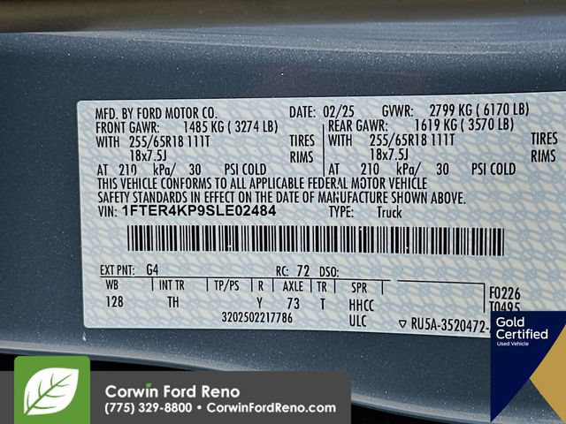 Certified 2025 Ford Ranger Lariat w/ FX4 Off-Road Package AWD/4WD image 34