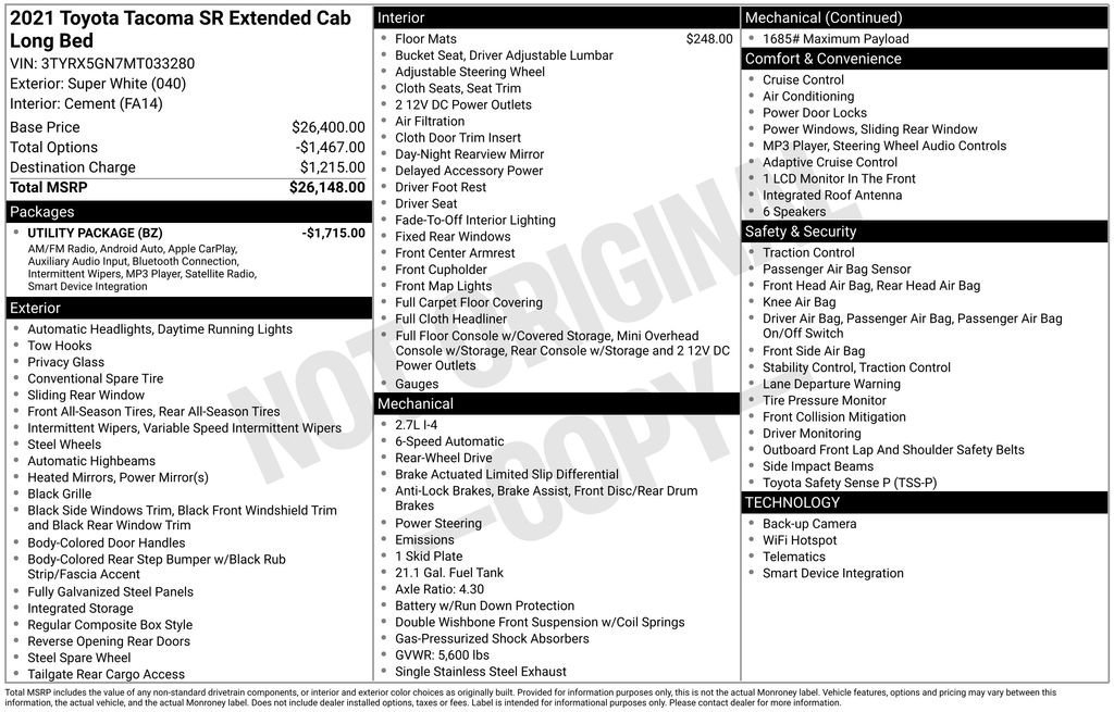 Used 2021 Toyota Tacoma SR image 33