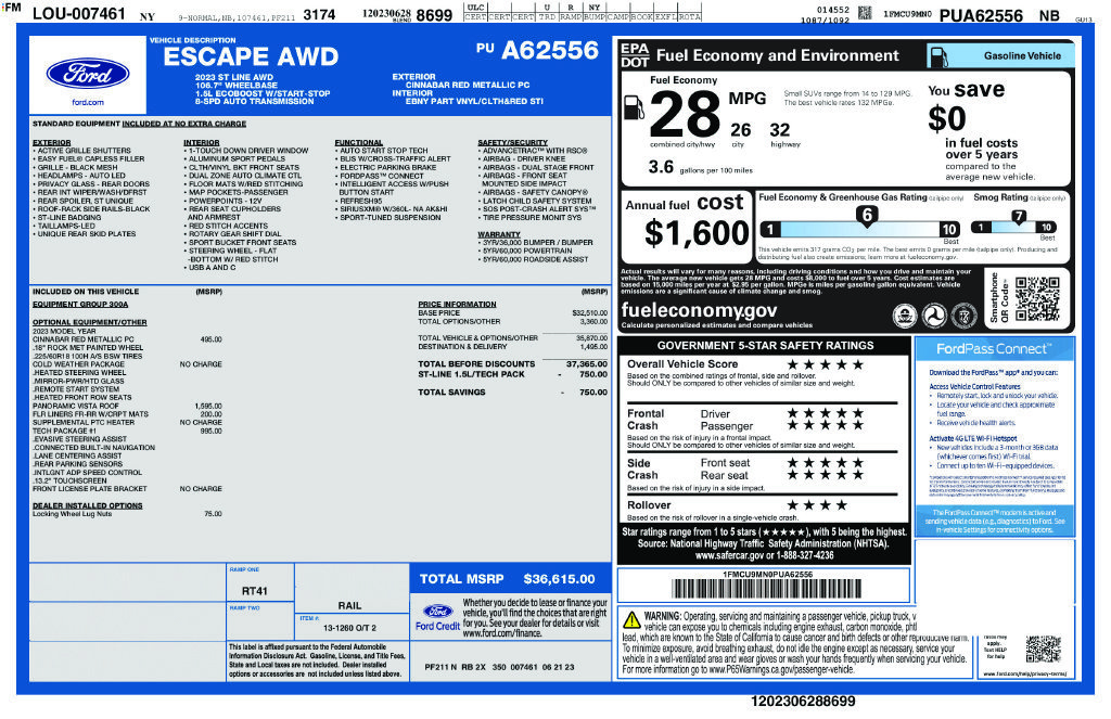 Certified 2023 Ford Escape ST-Line w/ Tech Pack #1 AWD/4WD image 10