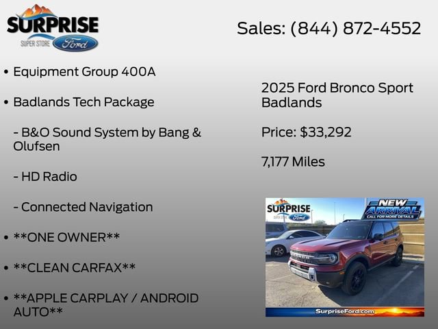 Certified 2025 Ford Bronco Sport Badlands w/ Badlands Tech Package AWD/4WD image 7
