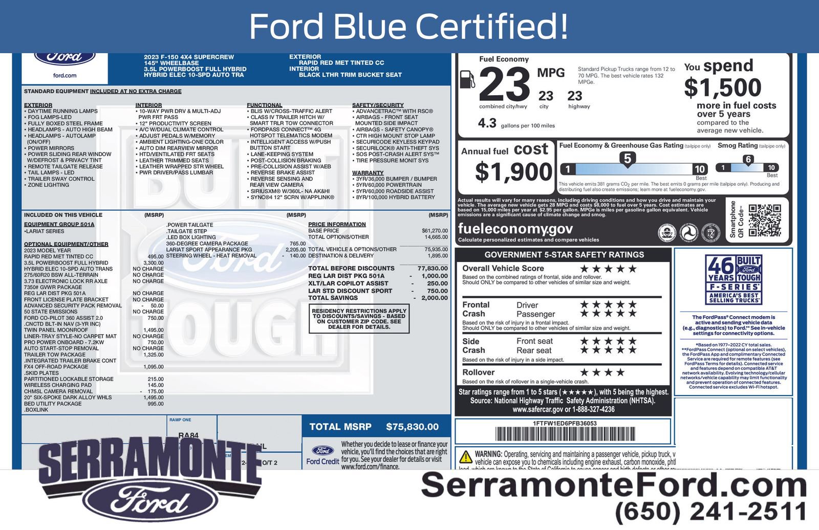 Certified 2023 Ford F150 Lariat AWD/4WD image 18