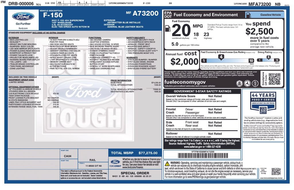 Certified 2021 Ford F150 Limited AWD/4WD image 3
