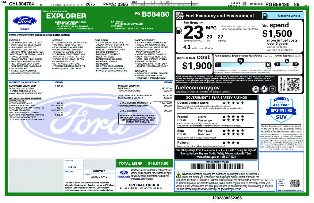 Certified 2023 Ford Explorer XLT w/ Equipment Group 202A AWD/4WD image 25