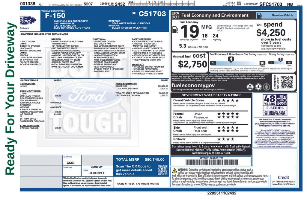 Certified 2025 Ford F150 Platinum w/ FX4 Off-Road Package AWD/4WD image 5
