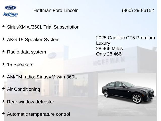 Used 2025 Cadillac CT5 Premium Luxury w/ Sun And Sound Package AWD/4WD image 10