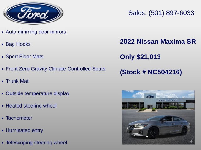 Used 2022 Nissan Maxima SR w/ Sport Mat Group FWD image 33