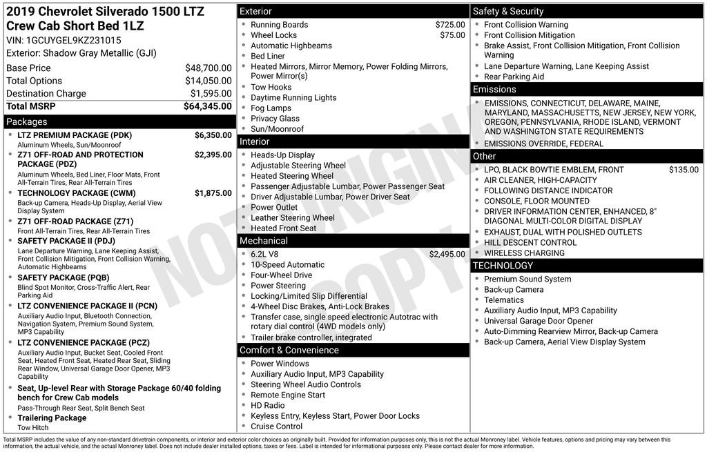 Used 2019 Chevrolet Silverado 1500 LTZ w/ LTZ Premium Package image 35