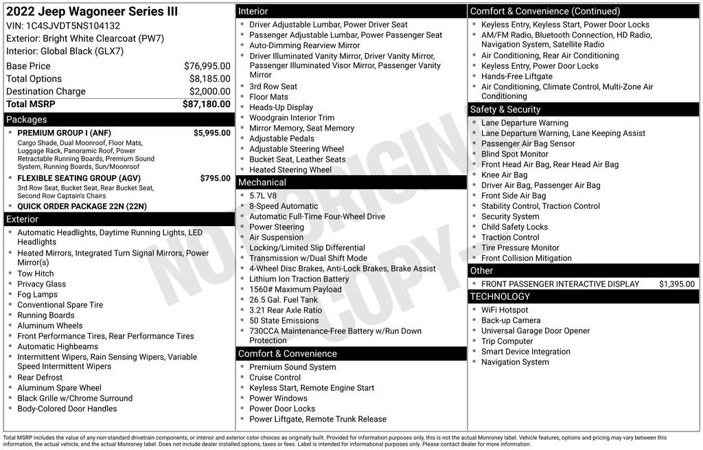 Used 2022 Jeep Wagoneer Series III w/ Premium Group I image 2