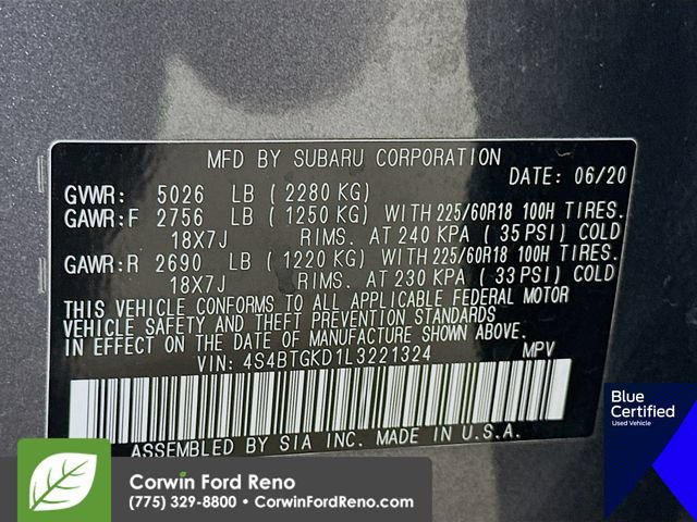 Used 2020 Subaru Outback Onyx Edition XT AWD/4WD image 37
