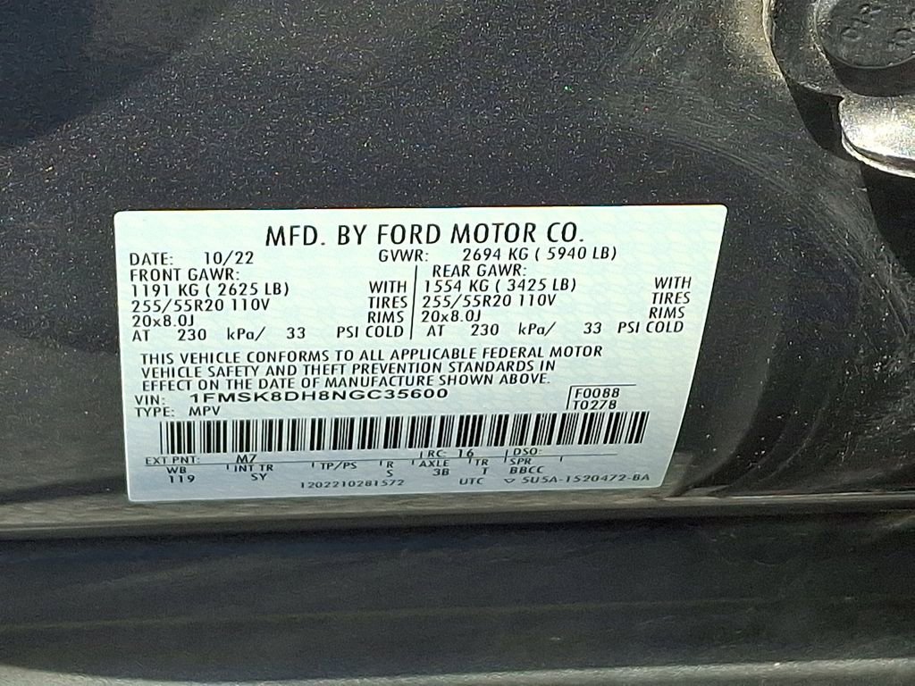 Certified 2022 Ford Explorer XLT w/ Equipment Group 202A AWD/4WD image 28