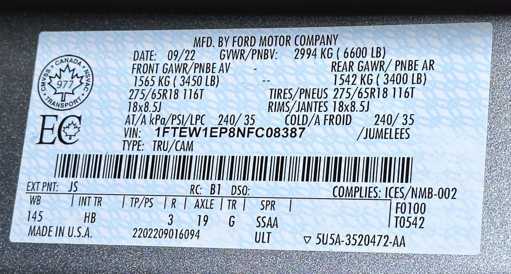 Certified 2022 Ford F150 Lariat w/ Equipment Group 502A High image 60