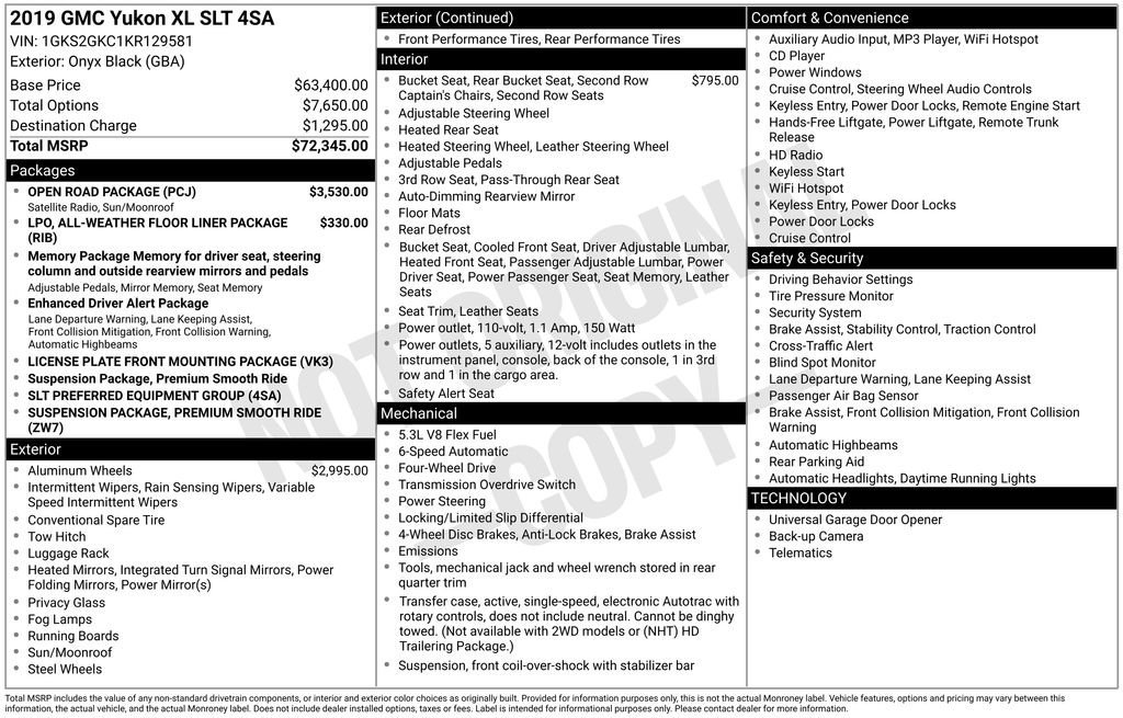 Used 2019 GMC Yukon XL SLT w/ Open Road Package image 30