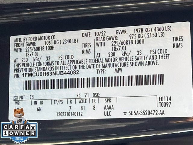 Certified 2022 Ford Escape SEL w/ Technology Package FWD image 45