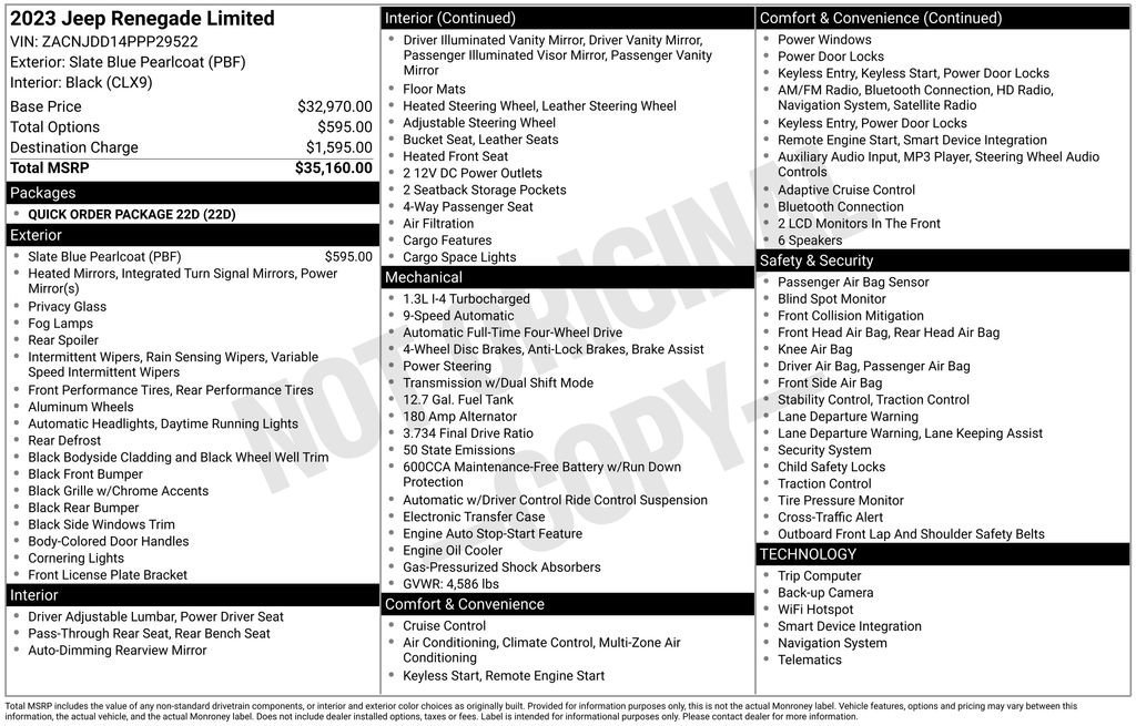 Used 2023 Jeep Renegade Limited image 32