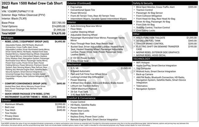 Used 2023 RAM 1500 Rebel w/ Rebel Level 2 Equipment Group AWD/4WD image 38
