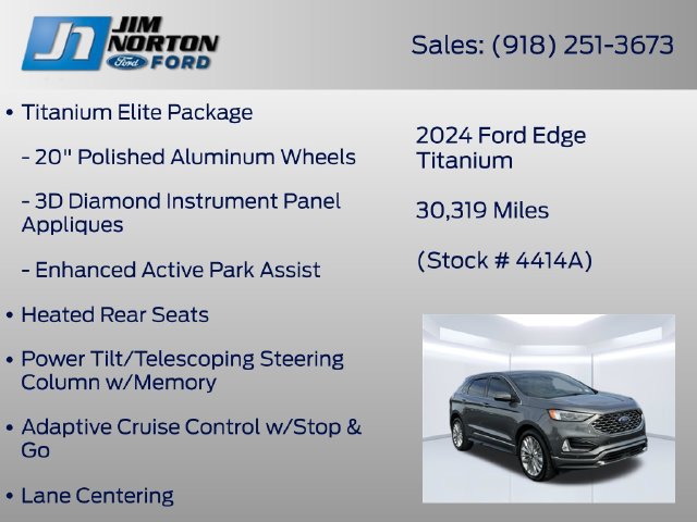 Certified 2024 Ford Edge Titanium w/ Titanium Elite Package AWD/4WD image 31