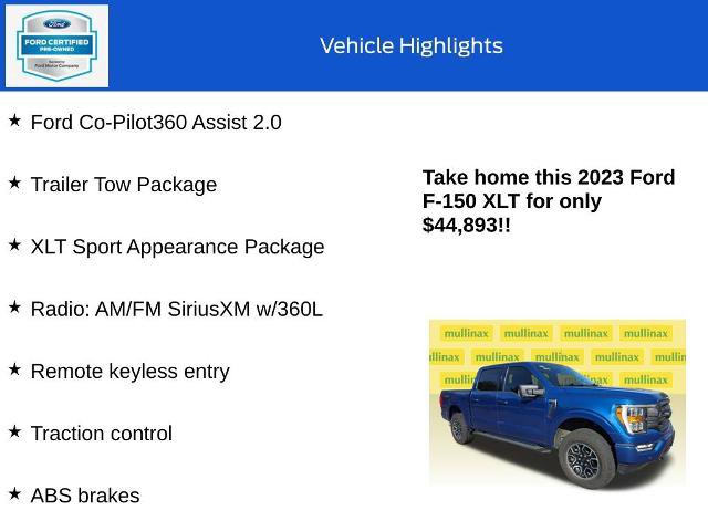 Certified 2023 Ford F150 XLT w/ Equipment Group 302A High AWD/4WD image 18