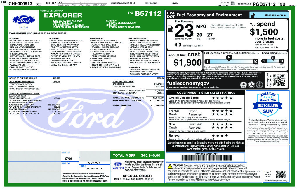 Certified 2023 Ford Explorer XLT w/ Equipment Group 202A AWD/4WD image 25