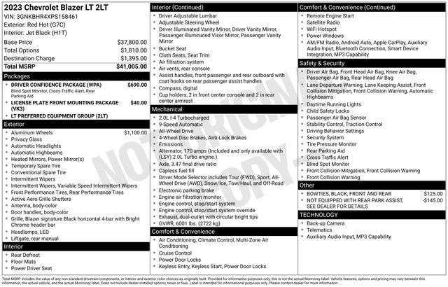 Used 2023 Chevrolet Blazer LT w/ Driver Confidence Package image 4