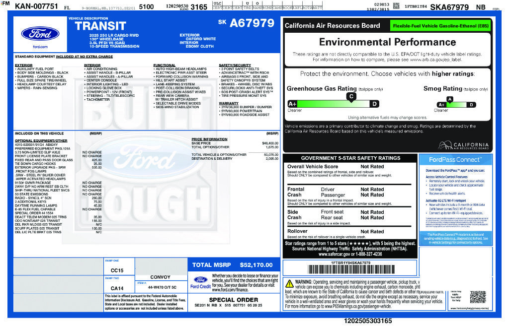 Certified 2025 Ford Transit 250 Low Roof w/ Exterior Upgrade Package RWD image 5
