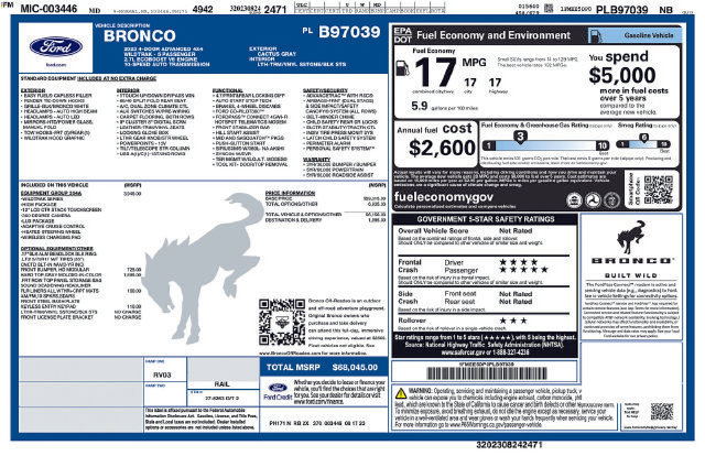 Certified 2023 Ford Bronco Wildtrak AWD/4WD image 23