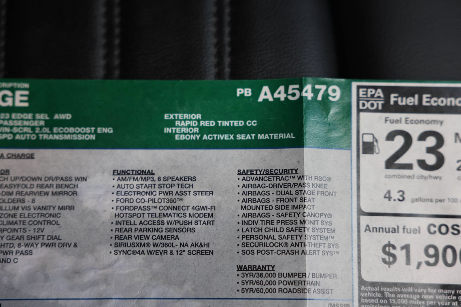 Certified 2023 Ford Edge SEL w/ Convenience Package AWD/4WD image 35