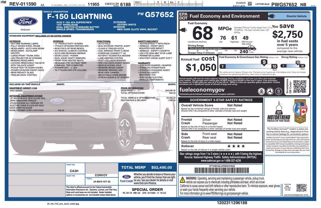 Certified 2023 Ford F150 Lightning Pro image 10