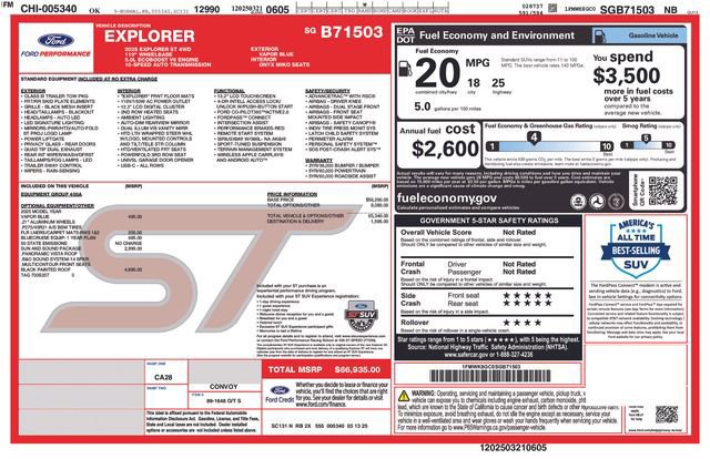 Certified 2025 Ford Explorer ST w/ Sun And Sound Package image 6