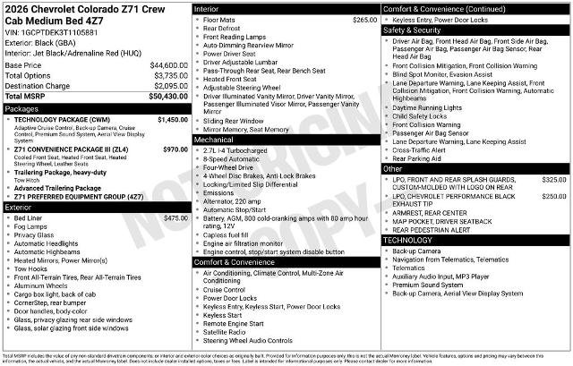 Used 2026 Chevrolet Colorado Z71 w/ Technology Package image 6