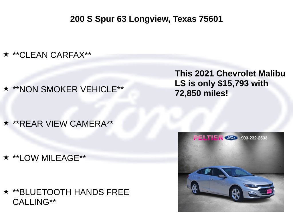 Used 2021 Chevrolet Malibu LS w/ LPO, Convenience Package 1 FWD image 5