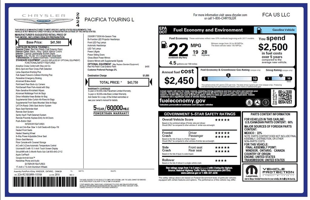 Used 2024 Chrysler Pacifica Touring-L image 5