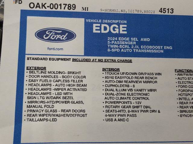 Certified 2024 Ford Edge SEL w/ Convenience Package AWD/4WD image 29