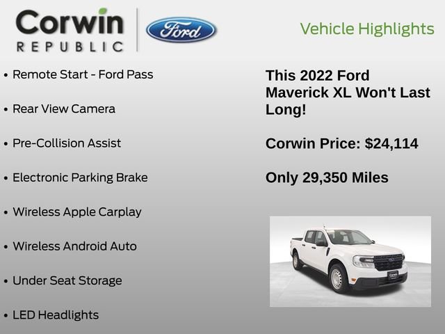 Certified 2022 Ford Maverick XL w/ Equipment Group 100A Standard image 10