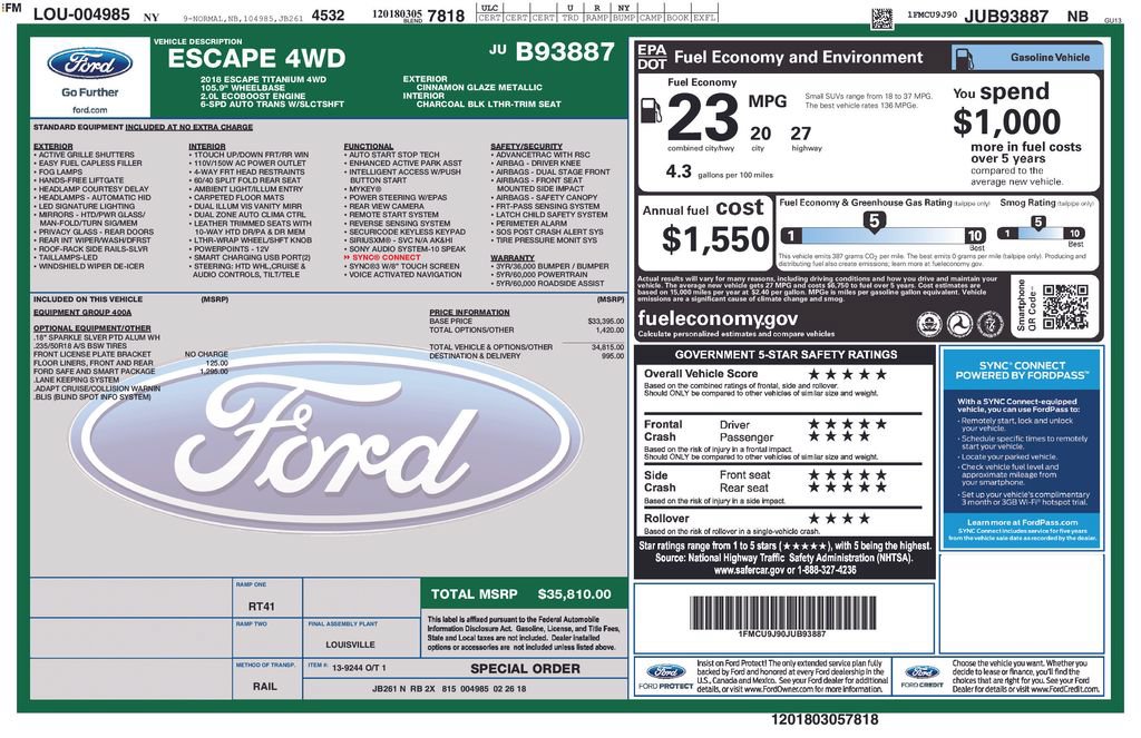Certified 2018 Ford Escape Titanium w/ Ford Safe & Smart Package AWD/4WD image 25