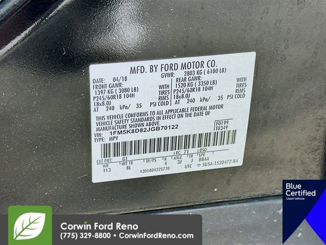 Certified 2018 Ford Explorer XLT w/ Equipment Group 202A AWD/4WD image 38