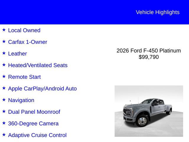 Certified 2026 Ford F450 Platinum w/ FX4 Off-Road Package AWD/4WD image 3