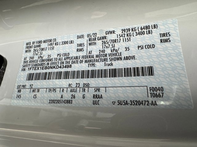 Certified 2022 Ford F150 XL w/ Equipment Group 101A High image 31