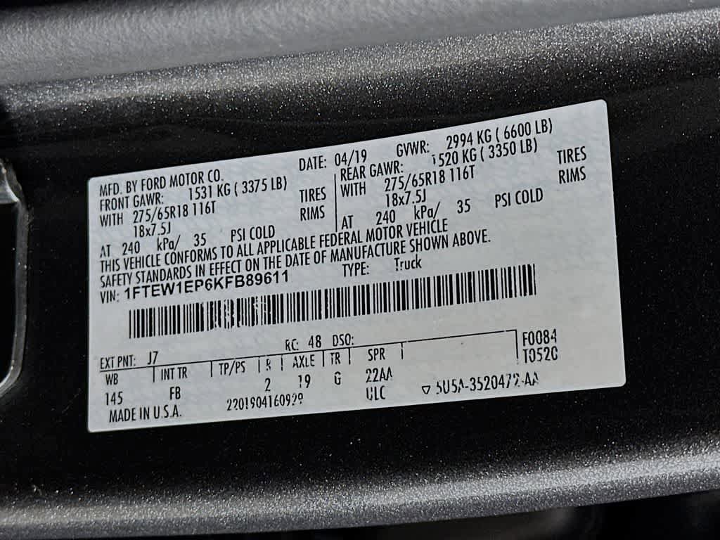 Certified 2019 Ford F150 XLT w/ Equipment Group 302A Luxury AWD/4WD image 23