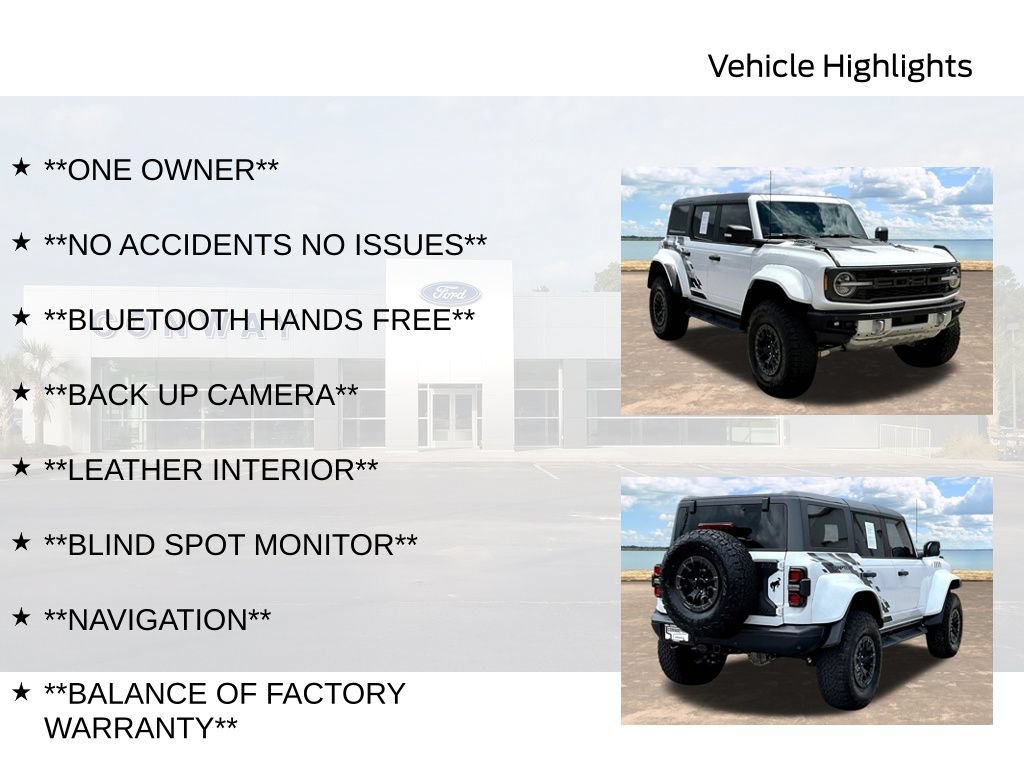 Certified 2024 Ford Bronco Raptor w/ Interior Carbon Fiber Pack 6 AWD/4WD image 6