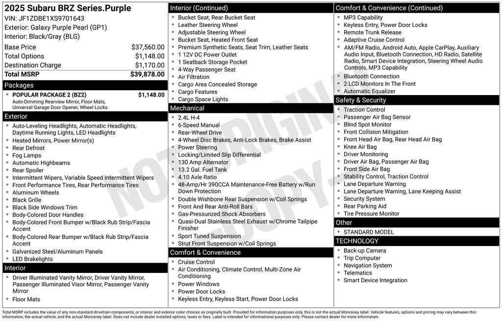 Used 2025 Subaru BRZ Limited w/ Popular Package 2 image 10